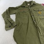 Vintage Olive Green Bsa Boy Scout Uniform Shirt Long Sleeve  Neck 13