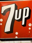 7 Up Single Sided Sign 1962 Raised Metal 20   x18    Authentic Bubble Logo 7up Sign