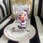 Disney Parks Mickey Minnie Mouse Christmas    cookies For Santa    Set Glass  New 