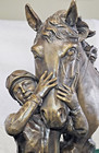  rare Vintage Nib 2012 Delaware Park Bronze   Marble Horse Statue From Archives 
