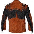 Native American Fringe Coat Buckskin Vintage Cowboy Western Jacket Suede Leather