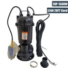2hp 220v Submersible Sump Pump 1500w Cast Iron Sewage Pump 6498gph W float Switc