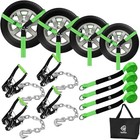 4 Pack Car Tie Down Straps For Trailers - 2  X 8  Heavy Duty Tire Chain Anchors