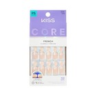 Kiss Core Press On Nails  Nail Glue  Pink  Short Squoval  32 Nails  Manicure Kit