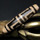Rare Tibetan Old Agate Dzi 4 Eyes Bead Pendant 58mm K0406