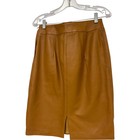 Vintage Cedars Womens Leather Skirt Size 6 Tan Light Brown Knee Length 80s
