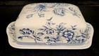 Spode Clifton Blue Laura Ashley Square Butter Dish With Lid England Rare