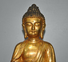 11   Tibetan Buddhism Bronze 24k Gold Gilt Shakyamuni Shakya Mani Buddha Statue