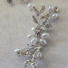 Silver White Pearl Crystal Bridal Headband Hair Vine Leaf Rhinestone