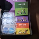 Ttdeye Compact Travel Contact Lens Case Set 3 Pcs Purple black Rectangular