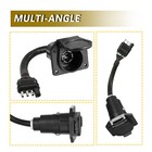 4 Flat To 7-way Blade Trailer Tow Rv And 4-way Plug Connector Adapter Wire Truck