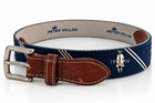 Peter Millar Quaker Ridge Golf Club Youth Belt Large Blue Woven Leather 30 
