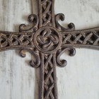 Rustic Cast Iron Celtic Cross Heavy Ornate Wall Decor Weathered Gothic Farmhouse