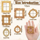 12pcs Vintage Mini Picture Frames  Resin Mini Gold Frames For Crafts  Tiny Antiq