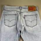 Levis 501 Jeans Mens 34x32 Blue Denim Original Straight Button Fly Light Wash