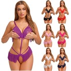 Womens Rompers One Piece Bodysuit Tassel Nightwear Nightgowns Leotard Sexy Sexy