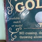 Metal Golfer Sign Lessons 1 Hour 25 Cents No Cussing Drinking Or Throwing Clubs