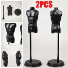 2pc 1 6 Mini Male Torso Body Form Doll Mannequin Garment Display Rack Bust Model