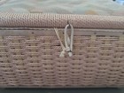 Vtg Woven Sewing Basket Full Of Vtg Sewing Material
