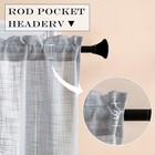 Grey Kitchen Curtains Semi Sheer Privacy Linen Textured Rod Pocket Short Tier   