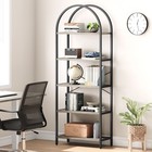 5-tier Display Shelf Bookcase Open Shelves Freestanding Arched-shaped Bookshelf