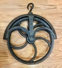 Antique Cast Iron Lot Farm Barn Well Hay Pulley Wheel Steampunk 12  9    Diameter