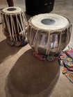 Great Condition  Authentic Indian Tabla Drum Set Wood   Steel With Case   Hammer