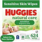 2 Pack Huggies Natural Care Sensitive Unscented Baby Wipes 3 Ct 624 Ct
