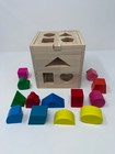 Wooden Shape Sorting Cube Toy 13 Shapes Educational Montessori New Sealed