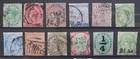 India 1882 - 1898 Collection Of 44 Used Qv Stamps On 4 Stockcards