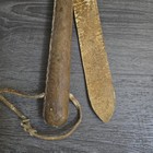 Vtg Antique Leather Handwewn Mid Century School Decor Paddle Whip Rawhide 32 