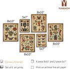 Poster Set Vintage Tattoo Flash Art Prints 8x10 5x7 Wall Decor Gift Room