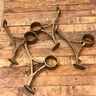 Brass Bar Railing Floor Mount Bracket For Od Rail Lot Of 4