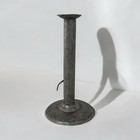 Antique Primitive Americana Metal Hog Scraper Tapered Candlestick Holder 7 25   