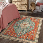 Felice Boho Tribal Square 4x4 Washable Rug  Soft Living Room Kitchen Entry Rugs