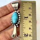 Navajo Squash Blossom Turquoise Pendant 2in Sterling Naja Marie Jones