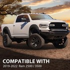 4pcs Pocket Riveted Fender Flares Dodge Ram 1500 2019-2022 Smooth Matte Black