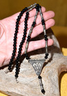 Antique Tuareg Iwellemmeden Kel-denneg Necklace Silver Beads   Talisman Pendant