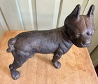 Vintage antique Cast Iron Boston Terrier French Bulldog Doorstop 10  Tall 8 5 Lb