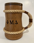 Phi Mu Delta Wooden Mug Beer Stein Cup Pencil Holder Rare Greek Life Vintage