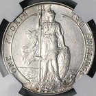 1902 Ngc Au Edward Vii Florin Great Britain Sterling Silver Coin  26032901c 