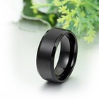 8mm Black Stainless Steel Brushed Comfort Fit Wedding Ring Band Size 5-15 Half 