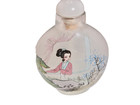 Vintage Chinese 19th Century Reverse Hand Painted Rare Art Geisha Snuff Bottle