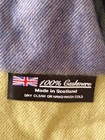 Vintage 100  Cashmere Fringed Scarf Made In Scotland - Plaid Olive Blue Tan