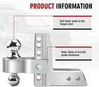 2 5  Receiver 6  Drop rise Adjustable Towing Trailer Hitch Stainless Steel Locks