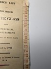 1914 Pittsburgh Plate Glass Company Price List Polished Glass Mirrors Bevels