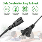 5ft 2pin Power Cord Cable For Boombox Radio Cd Player Stereo Receiver Hd Adapter