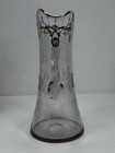Antique Art Nouveau Martini Drink Pitcher Silver Overlay 11 1 2    Tall Engraved