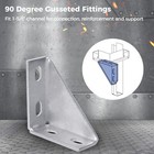 8pcs 90 Degree Gusseted Fittings Carbon Steel Q235 4 Hole Right Angle Connect   