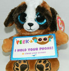 Nwt Ty Beanie Peek-a-boos Pups The Puppy Dog Phone Holder Screen Cleaner Plush